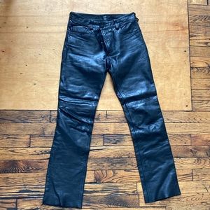 Black real leather Earl jeans